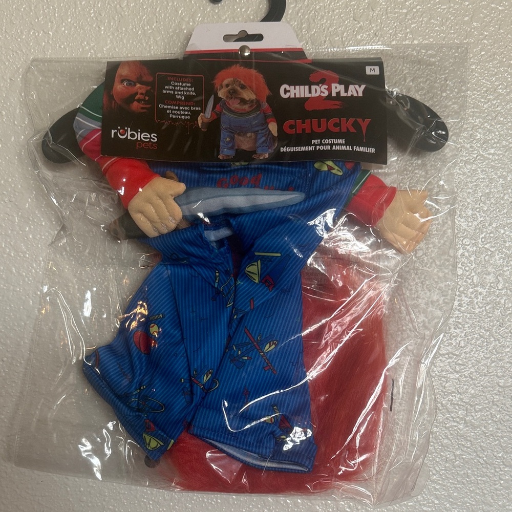 Rubie's Chucky Dog Costume - Blue Jumpsuit with Red Wig